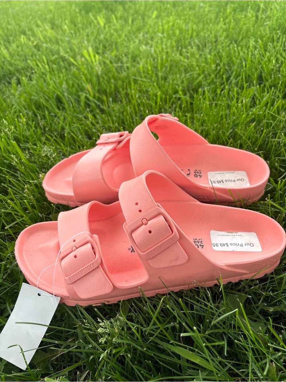 Birkenstock Coral Two-Strap EVA Slide Sandals NEW 40 9-9.5 - Picture 3 of 4